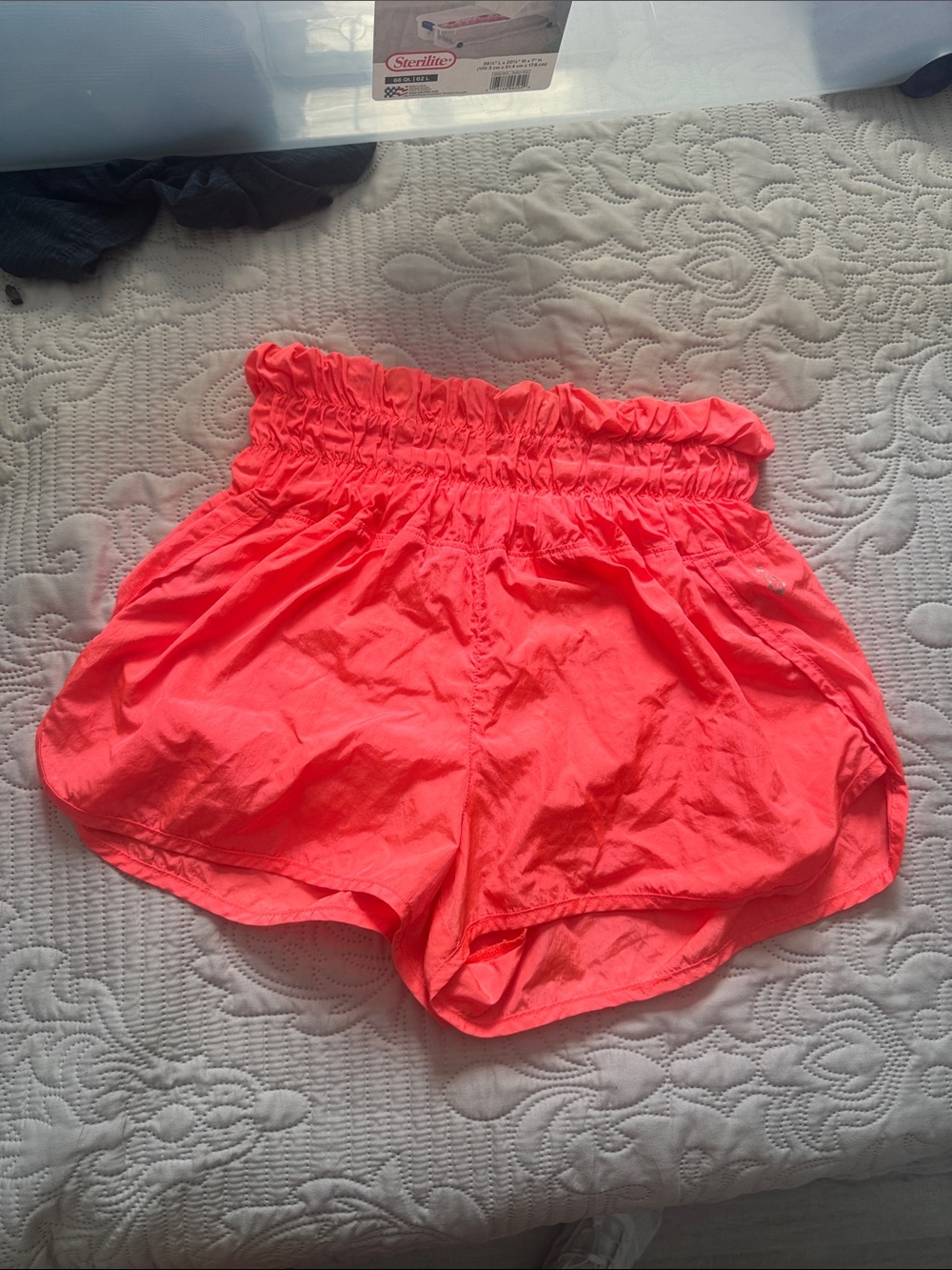 High-Waisted Free People Movement Neon Coral Pink Women's Shorts
